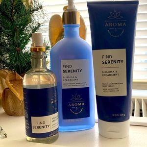 NWOT 3 pc “Bath and Bodyworks” “Find Serenity” aromatherapy set